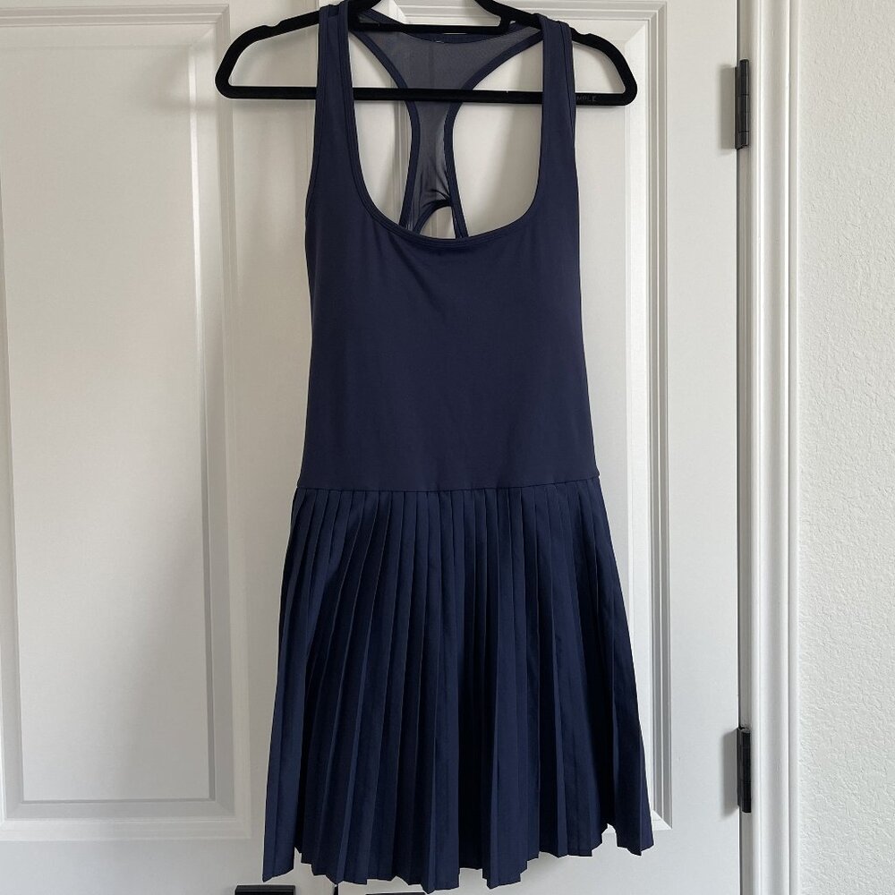 Fabletics Hot Shot Pleated Mini Dress Navy Blue XL